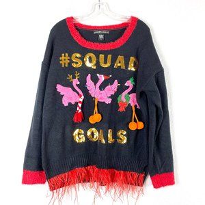 Flamingos Squad Goals Ugly Christmas Sweater XL